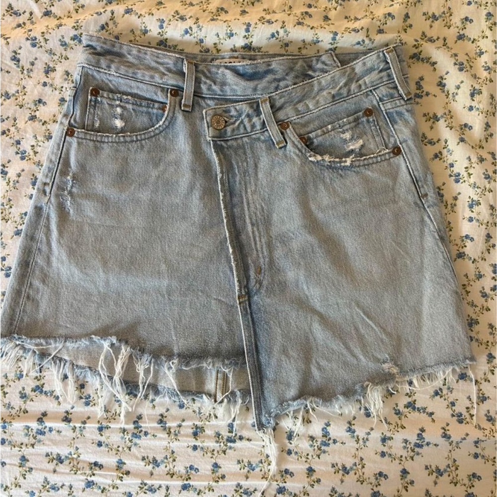 Agolde Crossover Denim Skirt